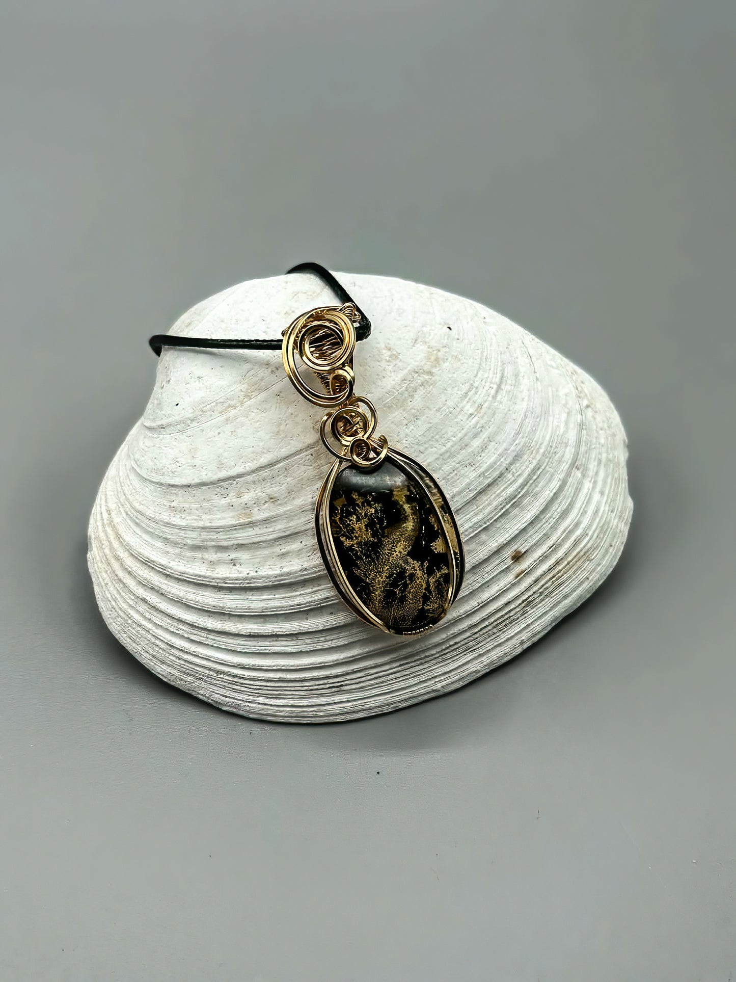 Outback Picture Jasper Pendant in 14K Gold Filled Wire