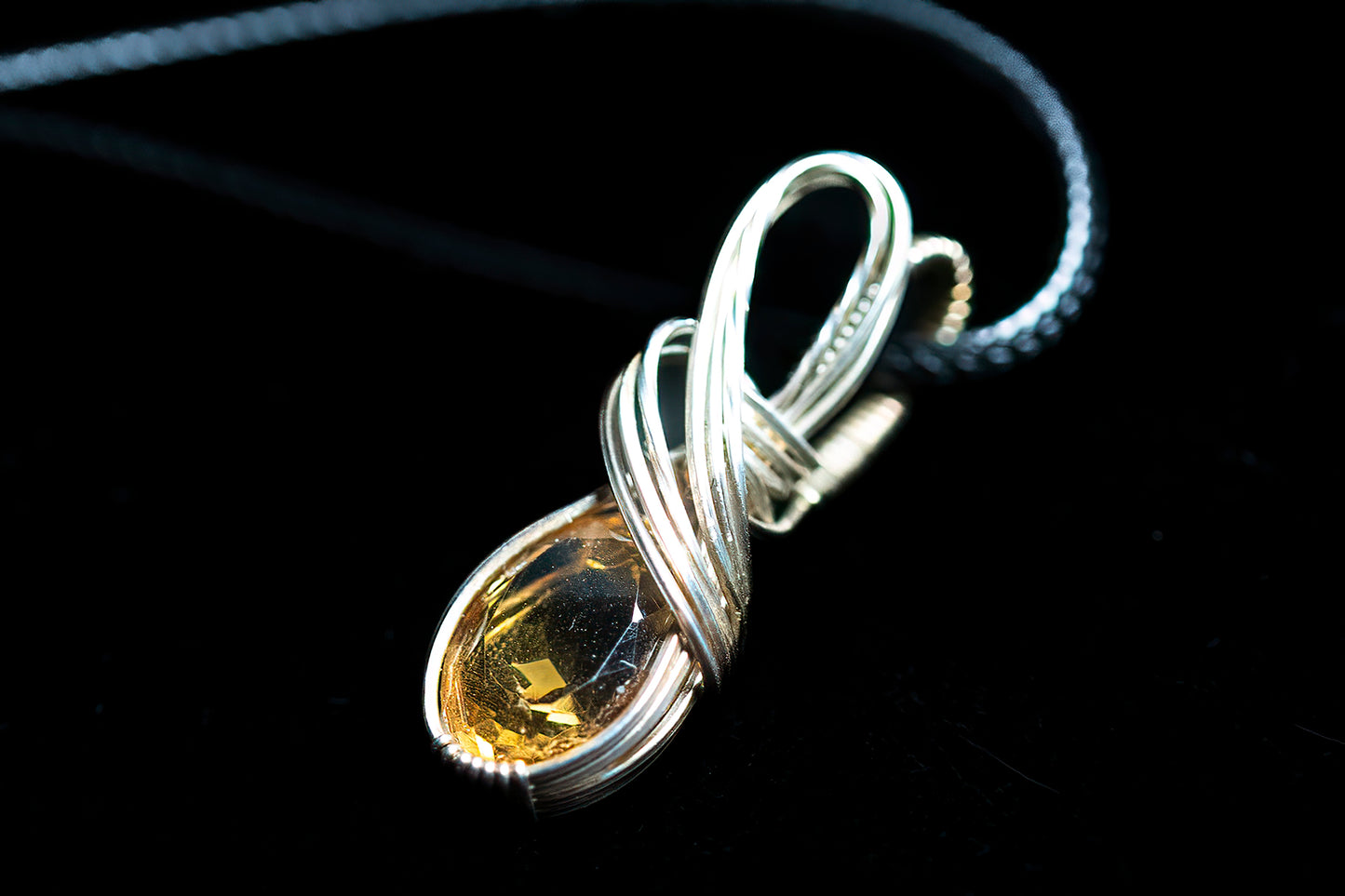 Golden Yellow Citrine Mini wrapped in .925 sterling silver