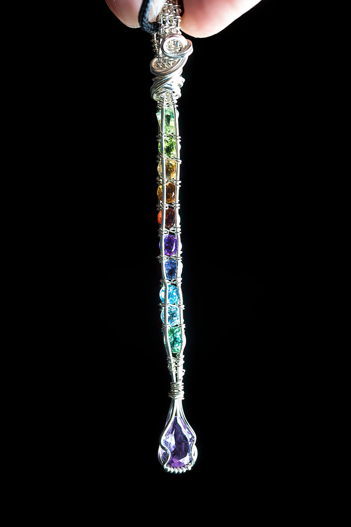 Rainbow Dangle Pendant .925 Sterling Silver