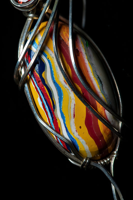 Surfite and Garnet in Sterling Silver