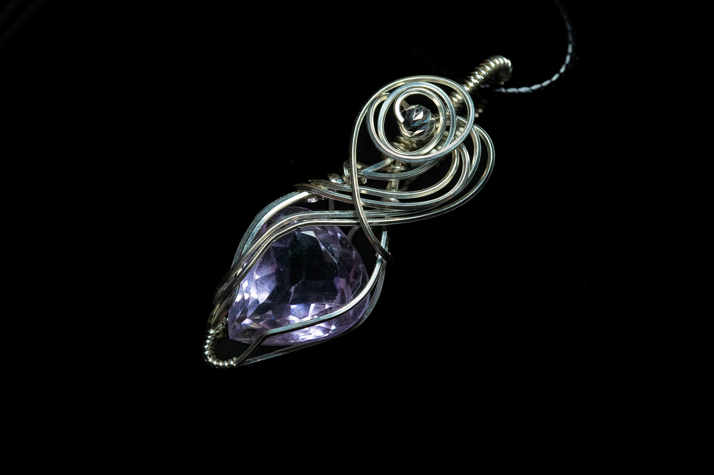 Small but Chunky Amethyst Facet Mini in .925 Sterling Silver