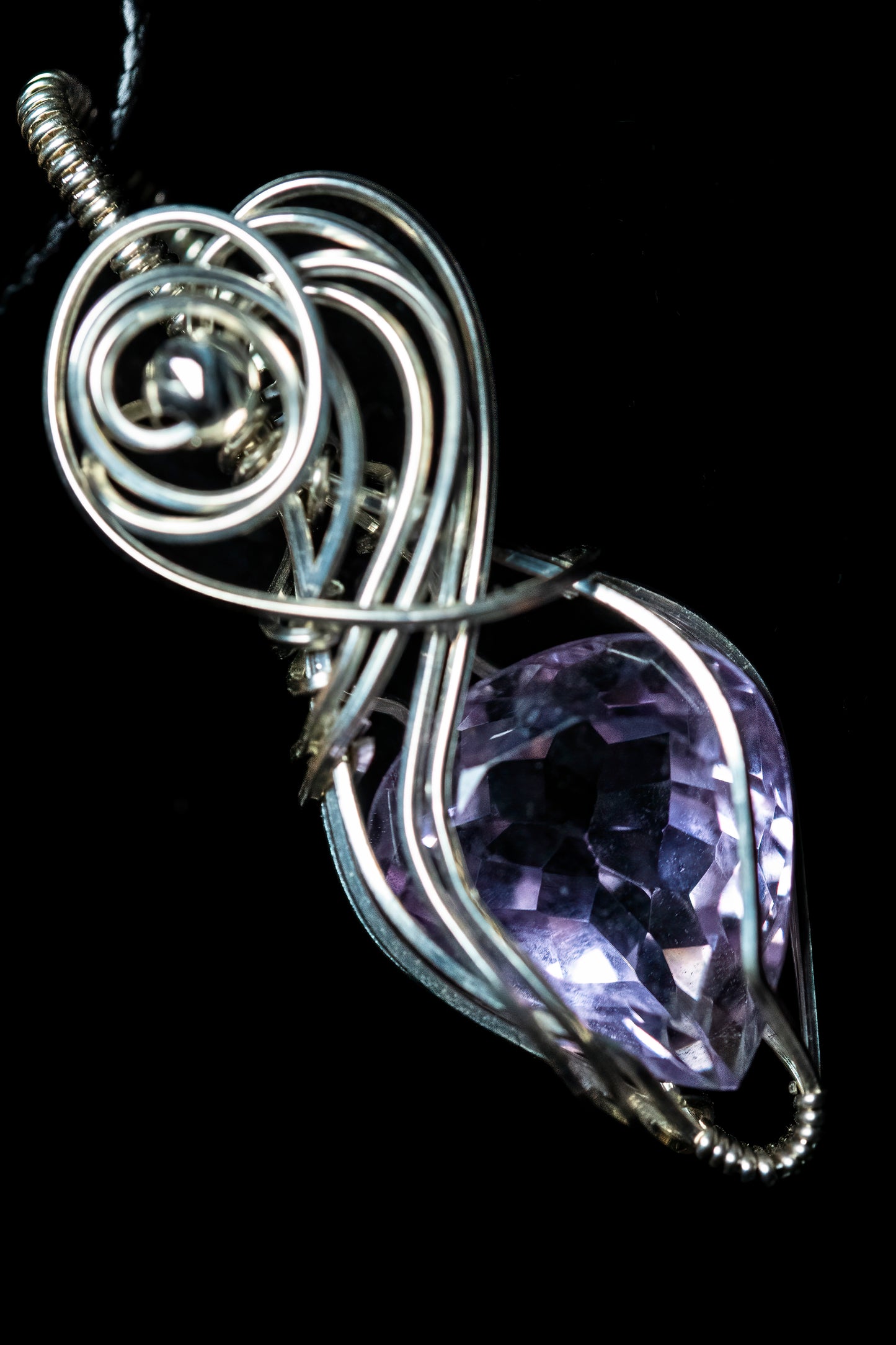 Small but Chunky Amethyst Facet Mini in .925 Sterling Silver