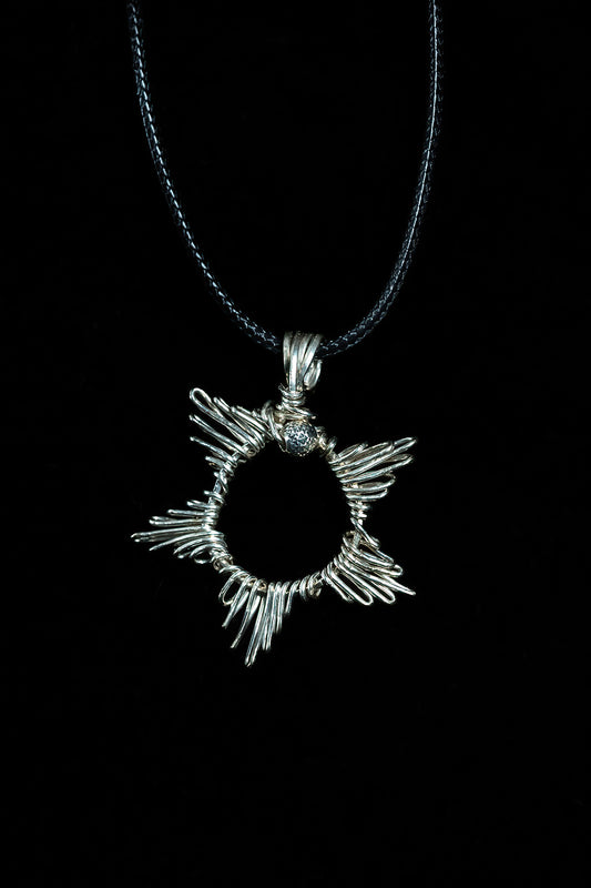 .925 Sterling Silver Sunshine with Diamond Cut Sterling Silver Bead