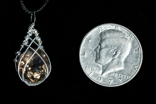 Smoky Quartz Facet in Sterling Silver