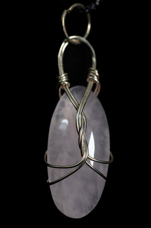 Oval Rose Quartz Cabochon in Sterling Silver