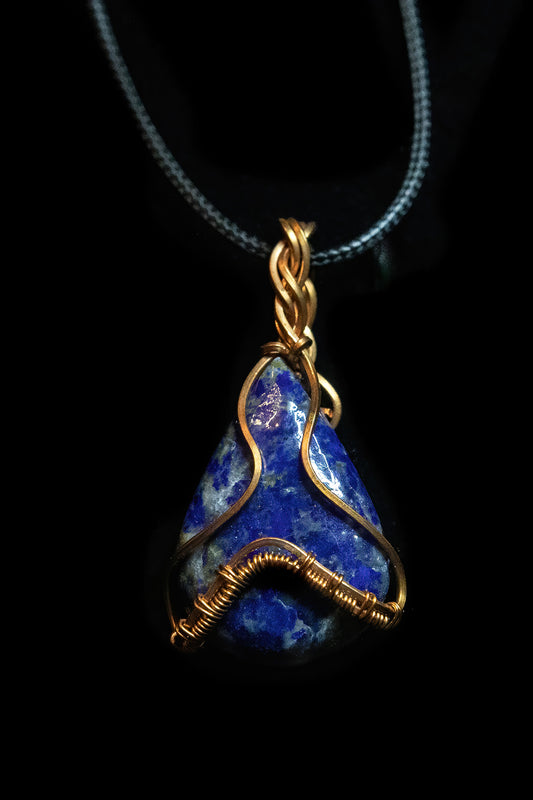 Blue Lapis wrapped in beautiful Fine Copper