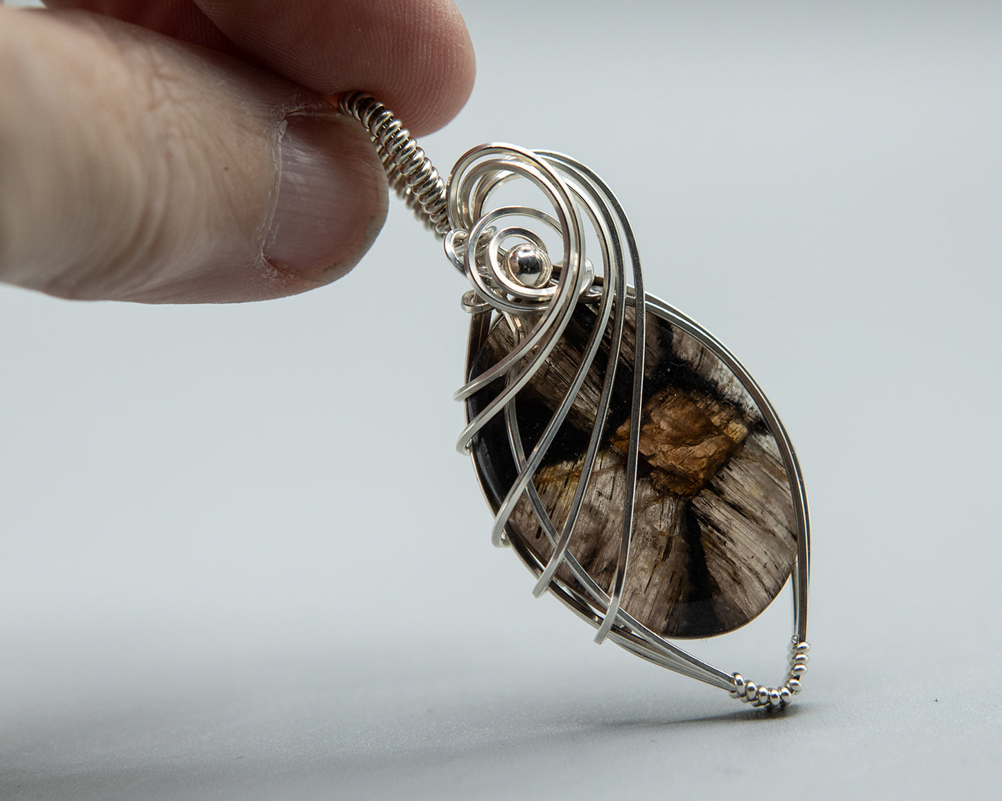 Chiastolite in Silver