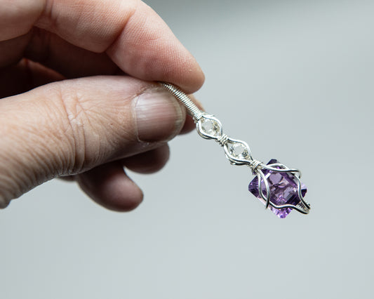 Amethyst and Yellow Labradorite Pendant in Sterling Silver