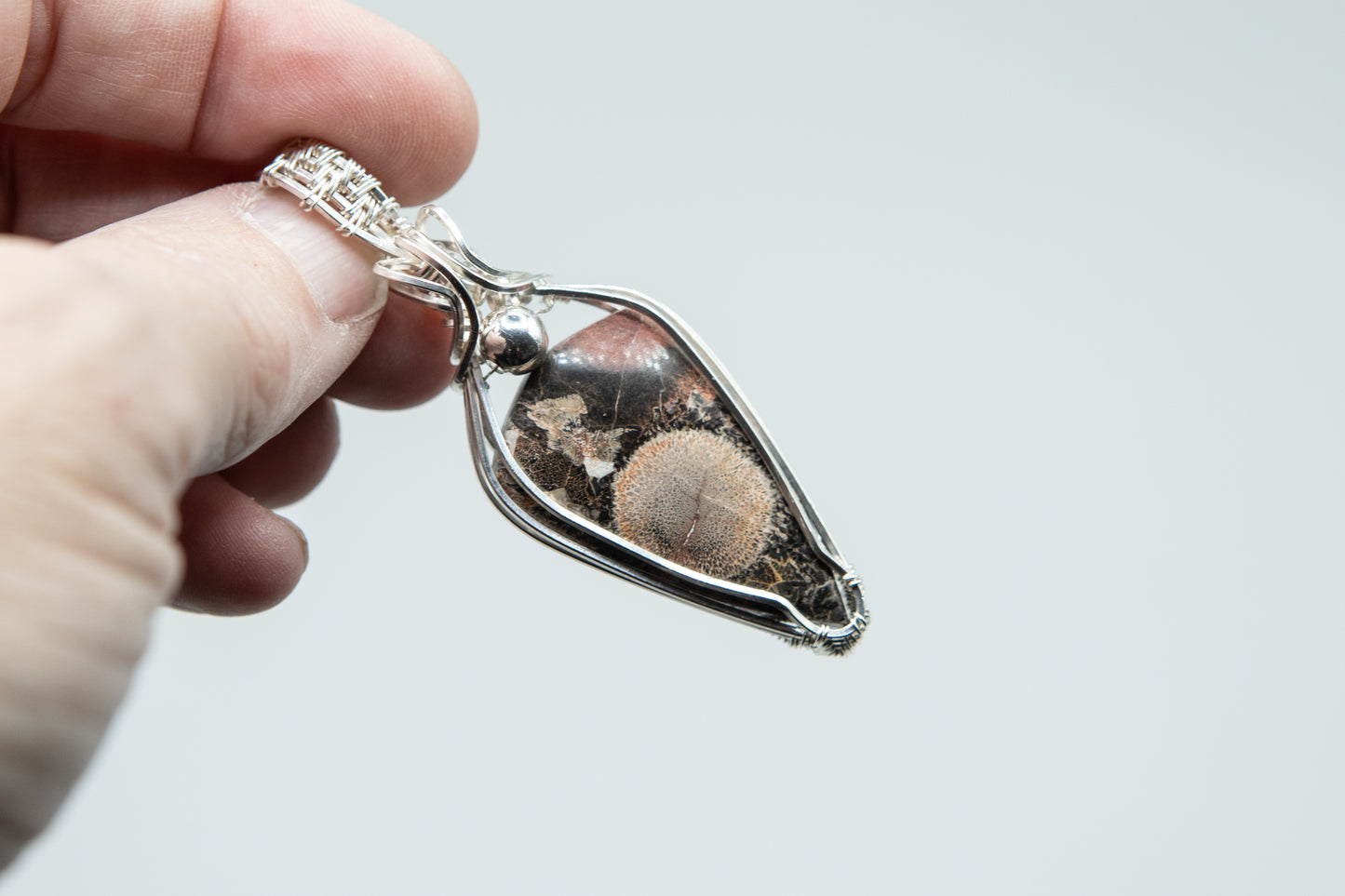 Gorgeous Galaxy Rhyolite wrapped in Sterling Silver