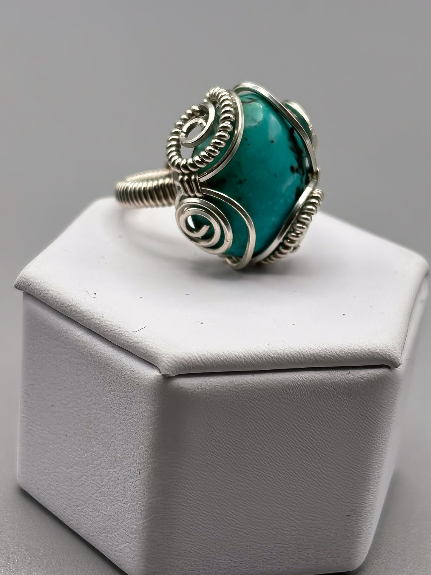 Turquoise and Sterling Silver ring Size 6