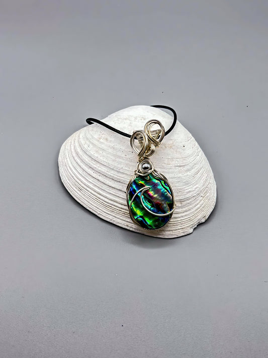 Abalone and AAA Grey Pearl in Sterling Silver