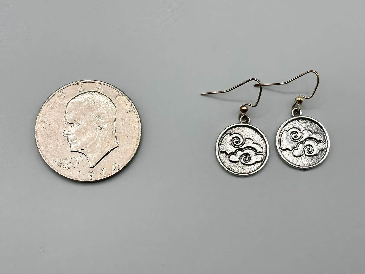 Tibetan Silver Cloud Earrings on Sterling hooks