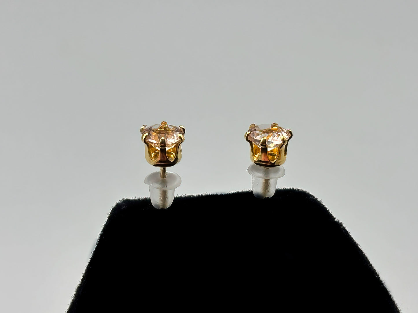 5mm Peach Morganite Rounds set in 14K gold fill Posts