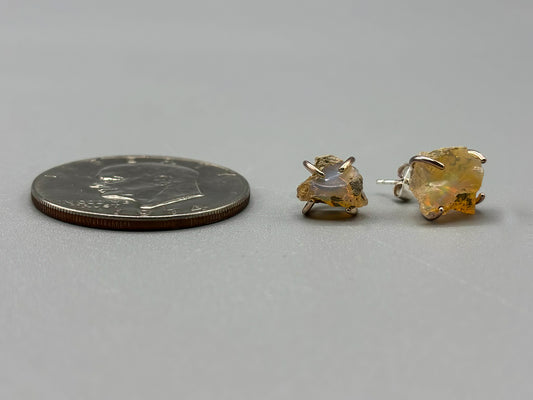 Natural Opal in Matrix set in Sterling Silver posts