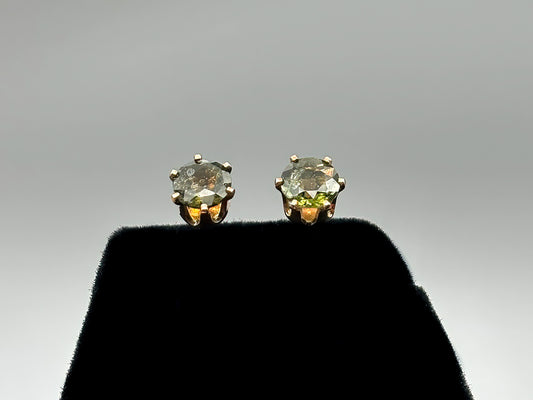 5mm Moldavite in Sterling silver posts