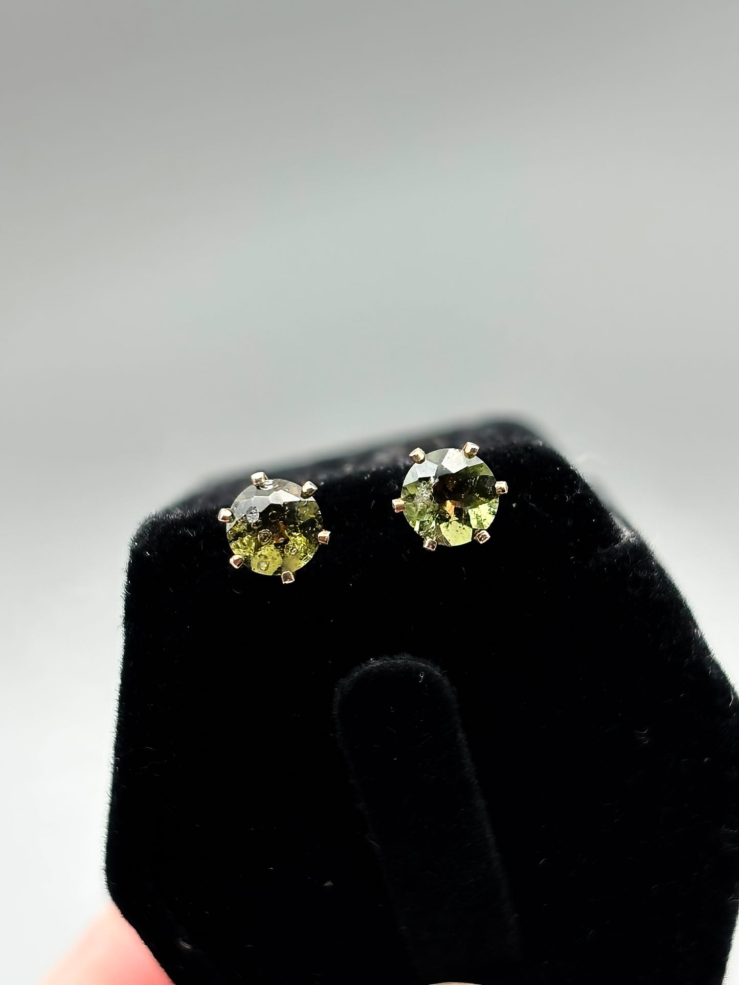 5mm Moldavite in Sterling silver posts