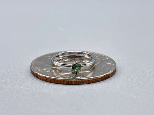 Montana Sapphire in Adjustable Sterling Silver Band