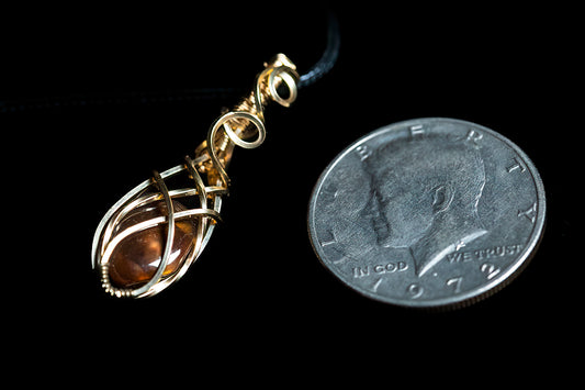 Fire Agate Wire Wrapped in 14K gold filled wire