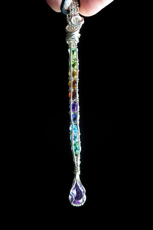 Rainbow Dangle Pendant .925 Sterling Silver