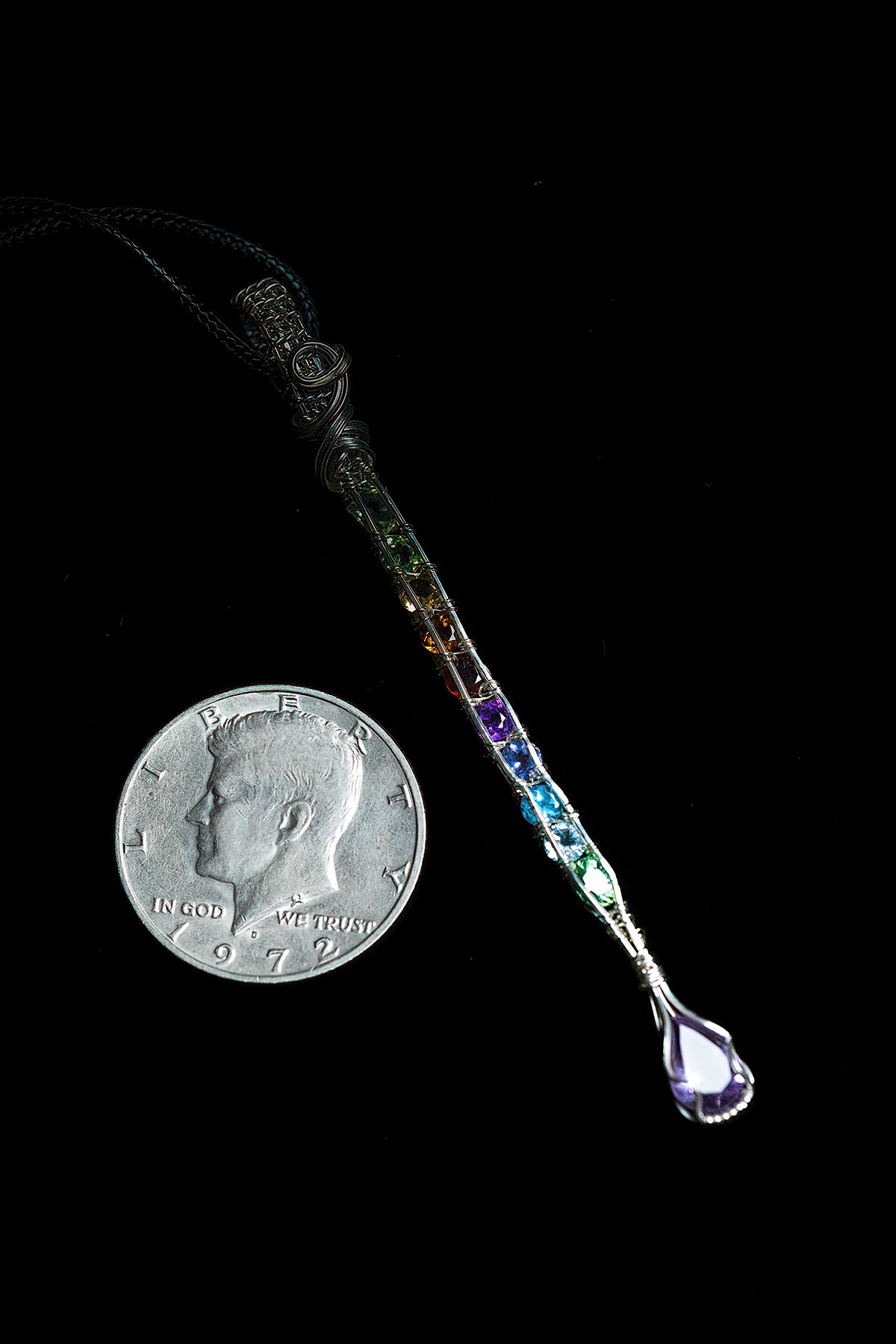 Rainbow Dangle Pendant .925 Sterling Silver