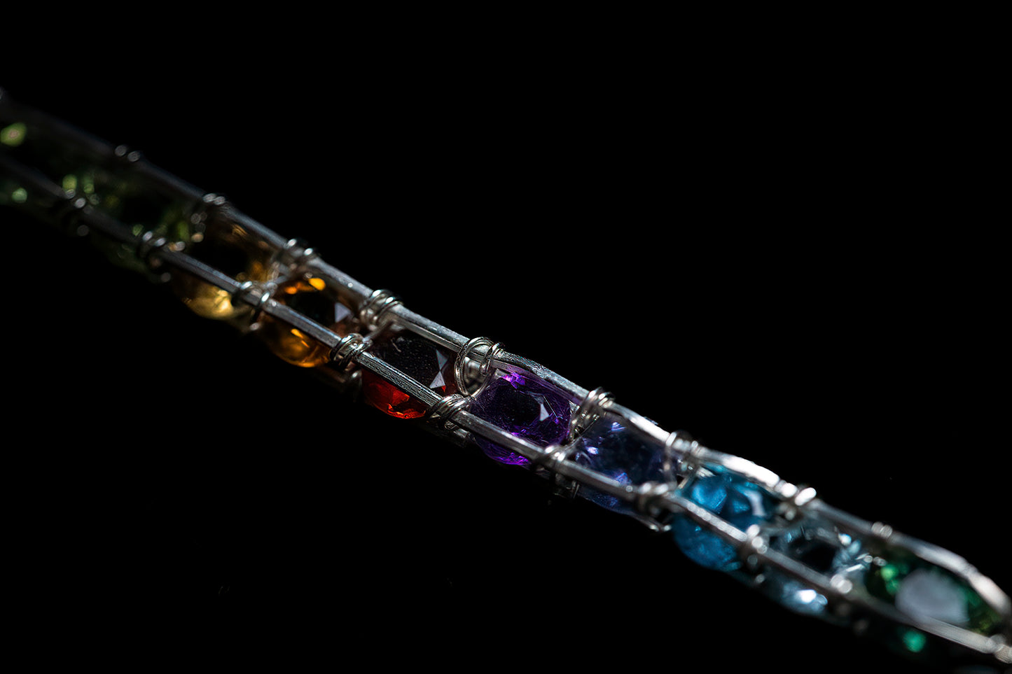 Rainbow Dangle Pendant .925 Sterling Silver