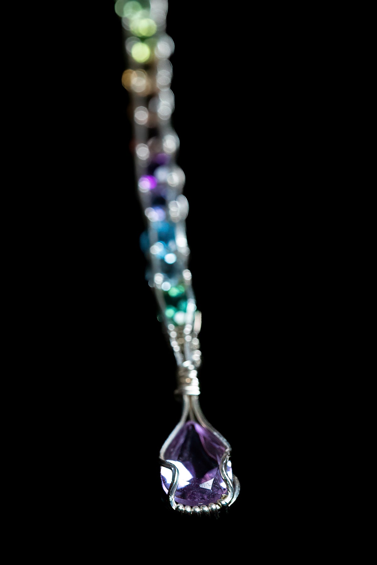 Rainbow Dangle Pendant .925 Sterling Silver
