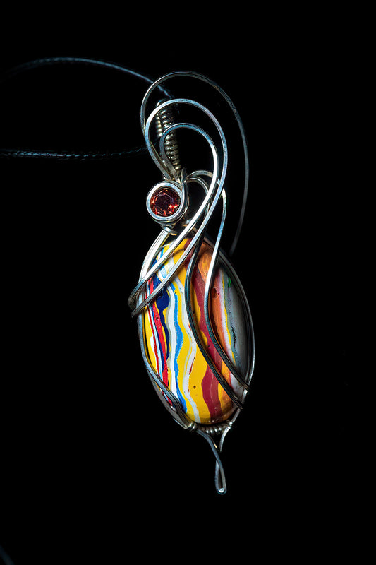 Surfite and Garnet in Sterling Silver