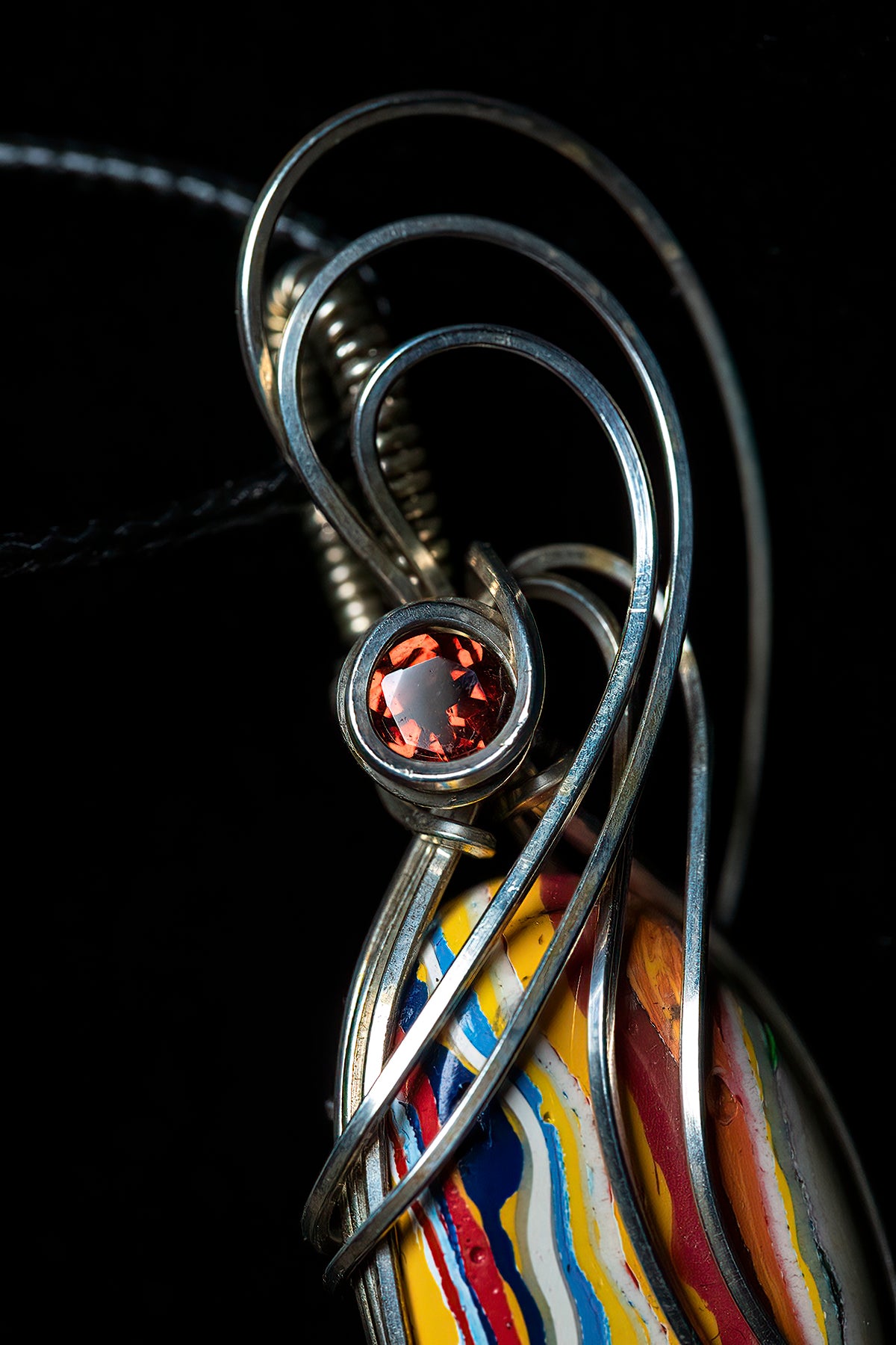 Surfite and Garnet in Sterling Silver