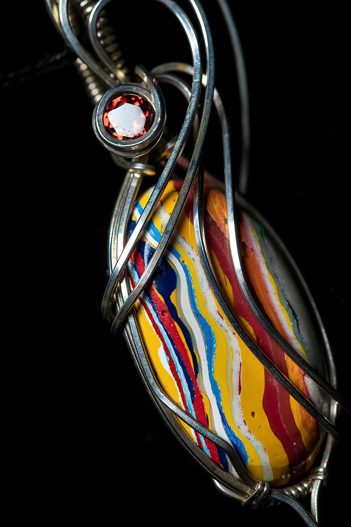 Surfite and Garnet in Sterling Silver