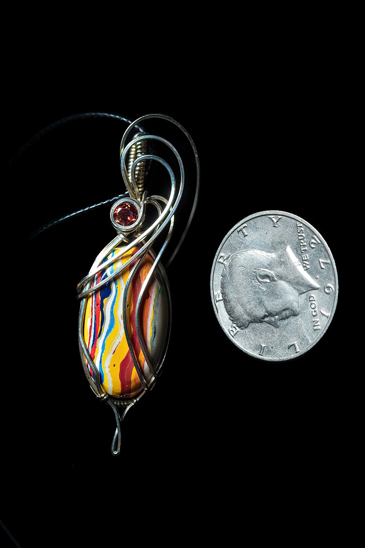 Surfite and Garnet in Sterling Silver