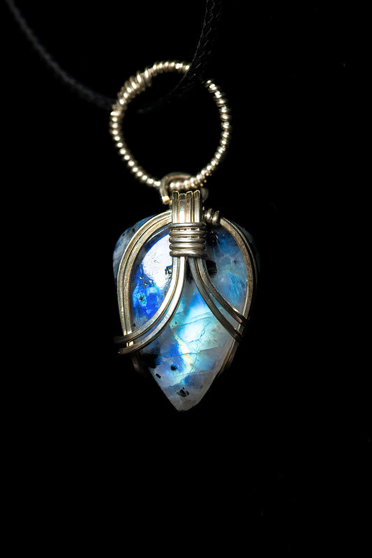 Tourmaline Rainbow Moonstone in .925 Sterling silver