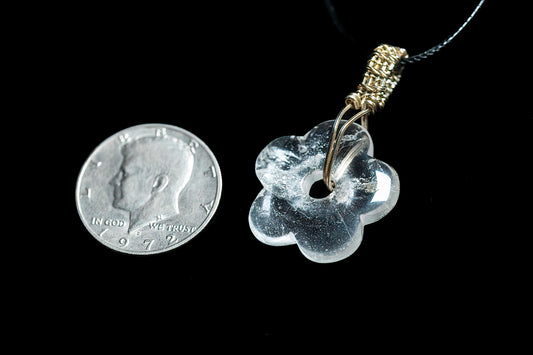 Quartz Flower Spinner on Sterling Silver Bail