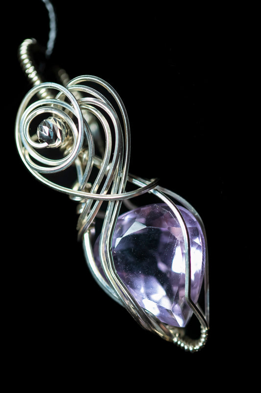 Small but Chunky Amethyst Facet Mini in .925 Sterling Silver