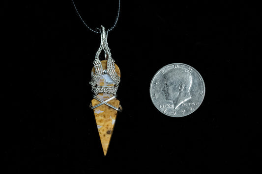 Kunai Sword River Jasper in .925 Sterling Silver