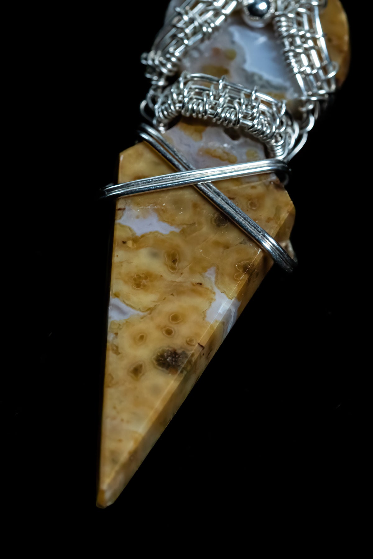 Kunai Sword River Jasper in .925 Sterling Silver