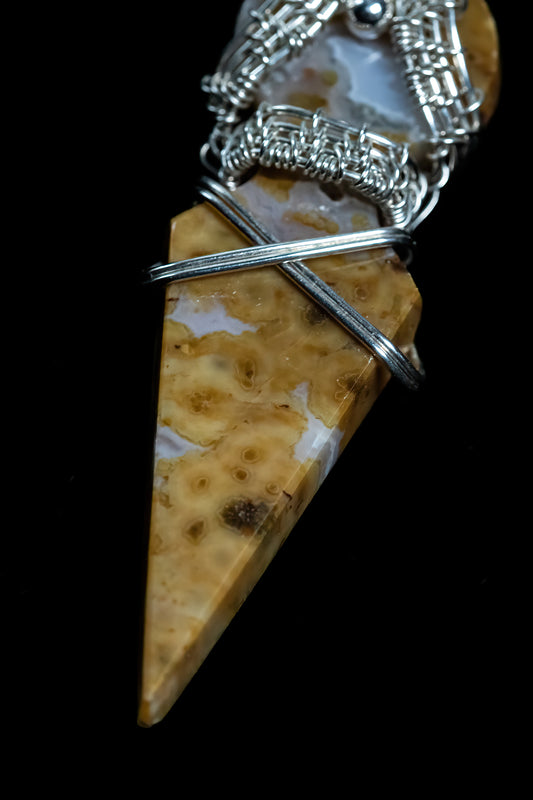Kunai Sword River Jasper in .925 Sterling Silver