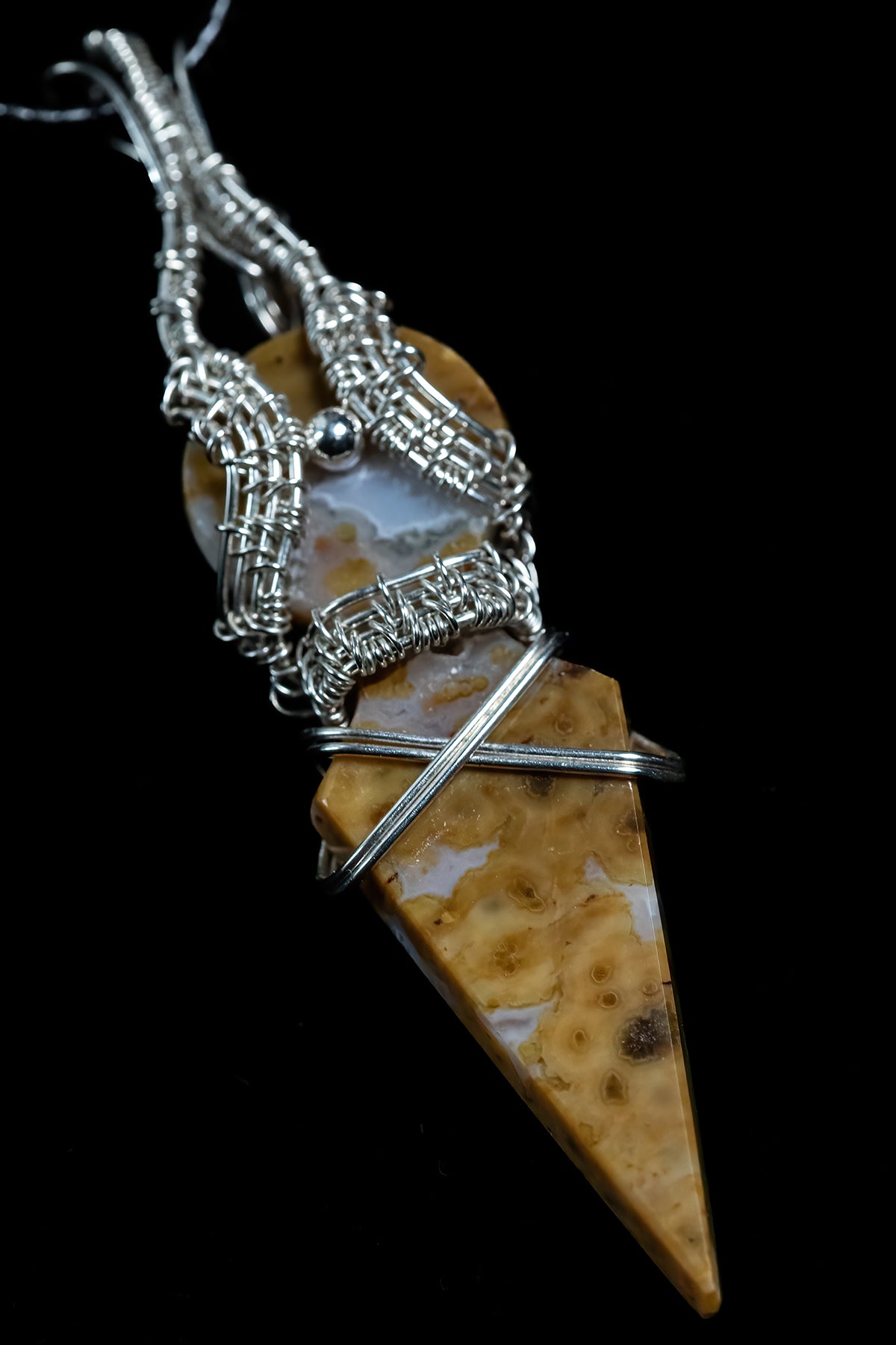 Kunai Sword River Jasper in .925 Sterling Silver