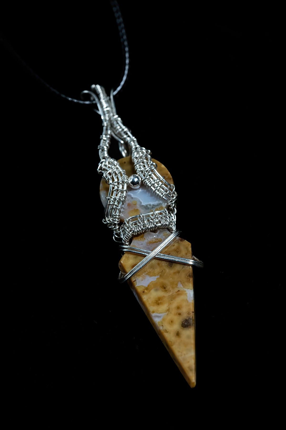 Kunai Sword River Jasper in .925 Sterling Silver