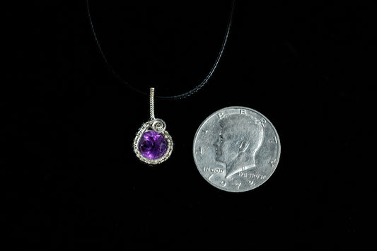 Spider Cut Amethyst Mini Pendant in Sterling Silver