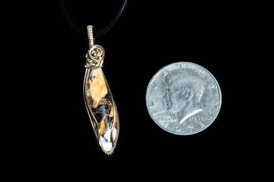 Black and Yellow Dolomite Composite from Kingman Mine in 14K Gold Fill Wire