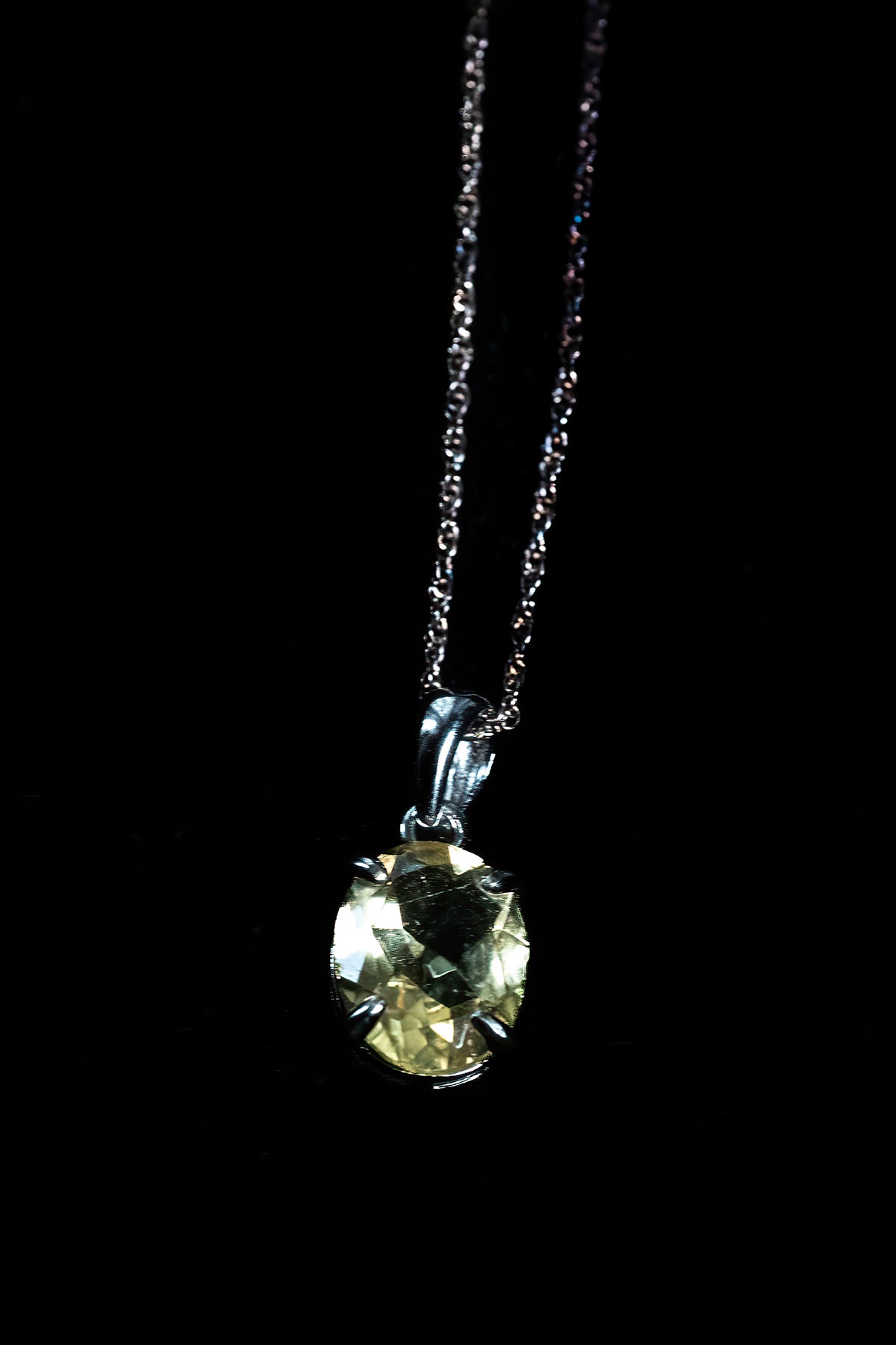Pretty Little Citrine Oval Facet in Sterling Silver Setting with Silver Chain