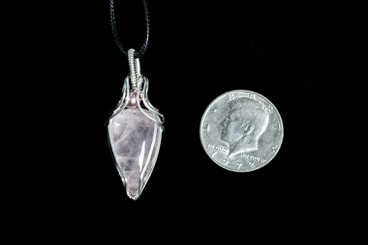 Dainty Rose Quartz and AAA Grade Pink Freshwater Pearl in Sterling Silver