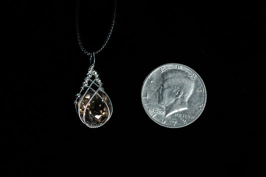Smoky Quartz Facet in Sterling Silver