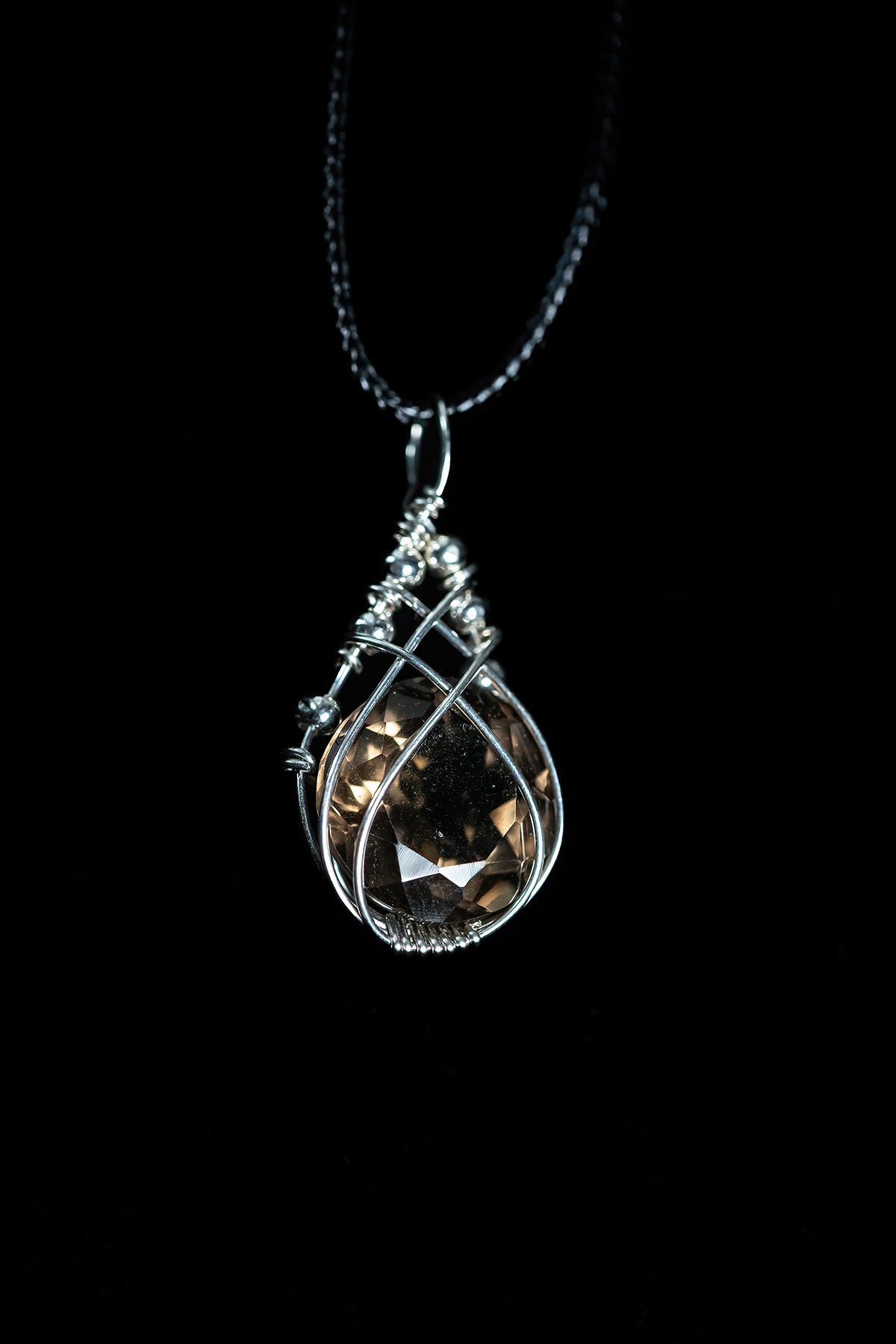 Smoky Quartz Facet in Sterling Silver