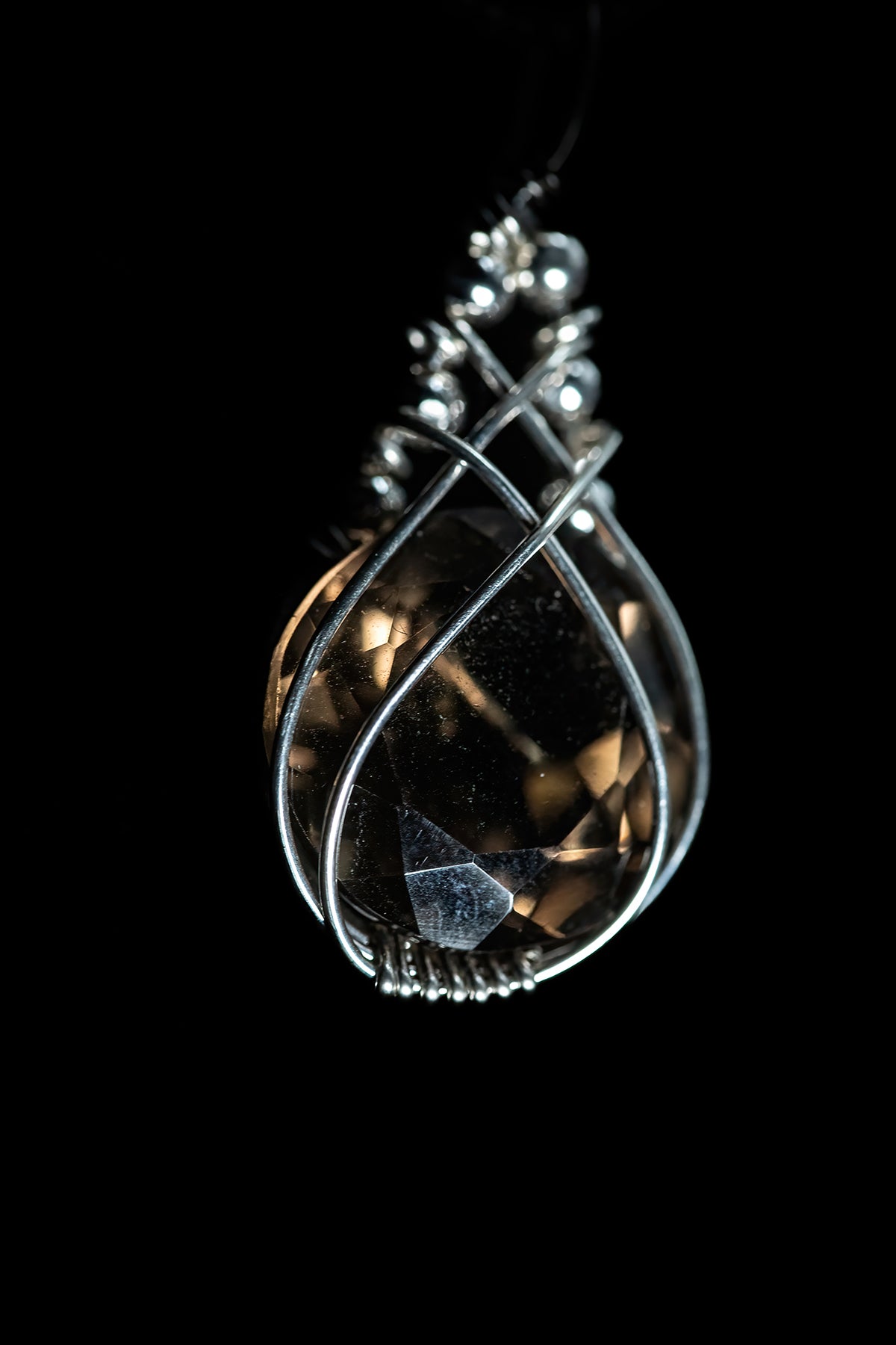 Smoky Quartz Facet in Sterling Silver