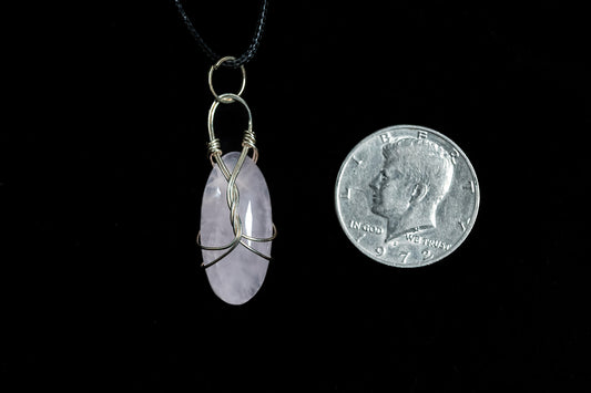 Oval Rose Quartz Cabochon in Sterling Silver