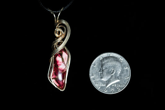 Dahlia Rose Composite from Kingman Mine in 14K Gold Filled Wire