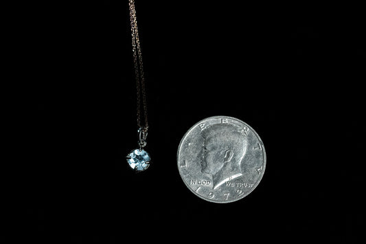 Faceted Aquamarine Gemstone set in .925 Sterling Silver with Chain