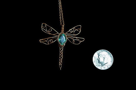 Beautiful Fluorite Dragonfly wrapped in Fine Copper