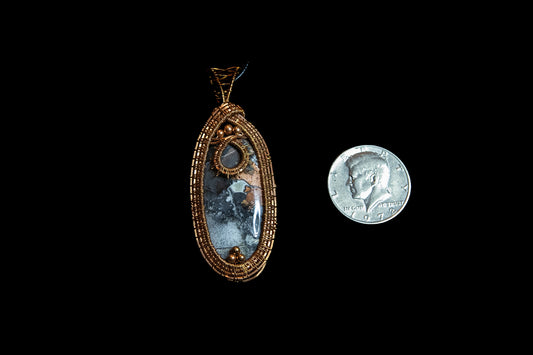 Large Statement Piece! Maligano Jasper Woven with Fine Copper